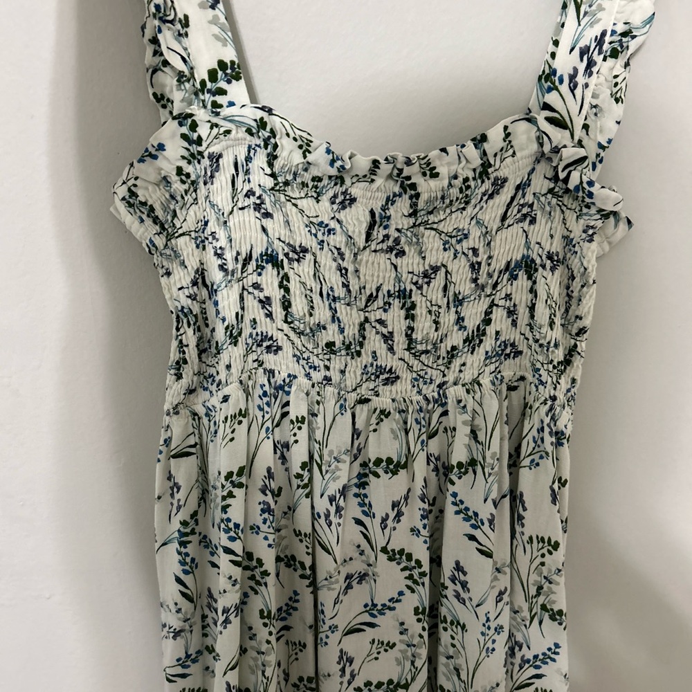 Zara White and Black Ruched Ruffled Maxi Sundress - Picture 2 of 3